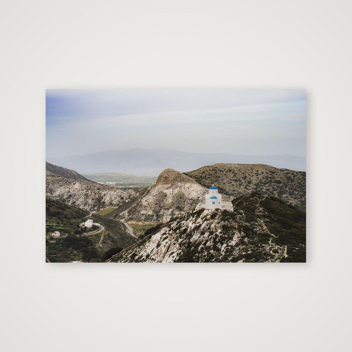 The Blue Church on the Hill — 30×20cm, 12×8" Print only